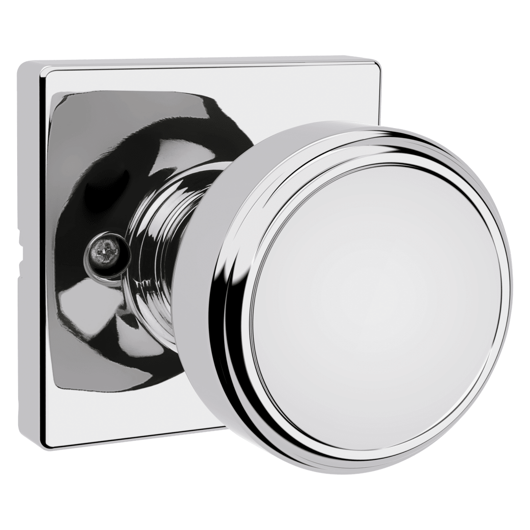 Maven Half Dummy Knob w/ Square Rose in Polished Chrome