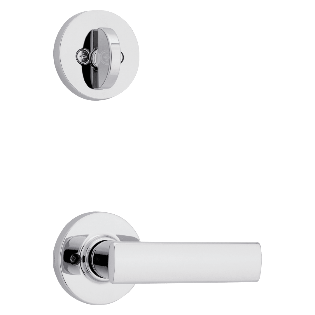 966 Single Cylinder Interior Pack w/ Round Rose Breton Lever Handlesets in Polished Chrome