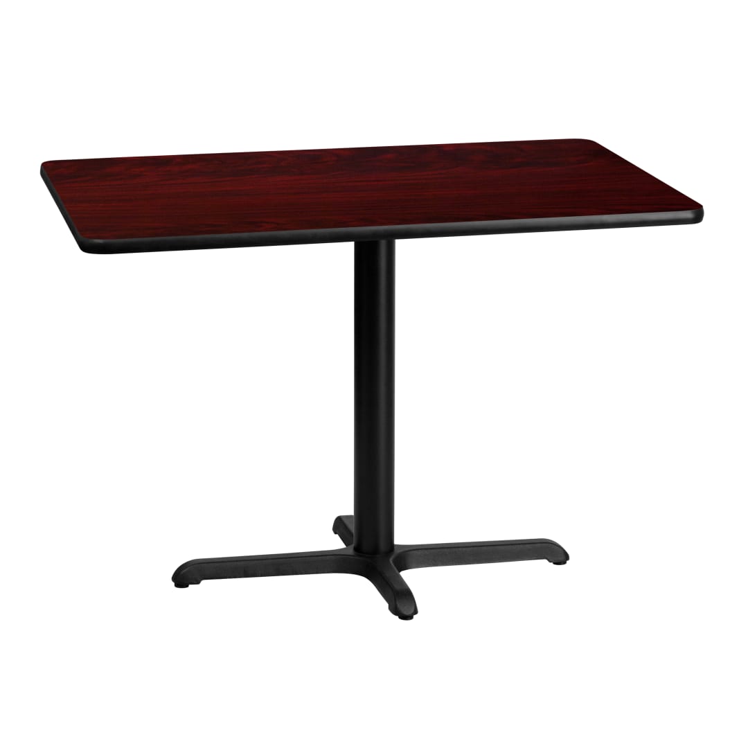 Graniss 30'' x 42'' Rectangular Mahogany Laminate Table Top with 23.5'' x 29.5'' Table Height Base
