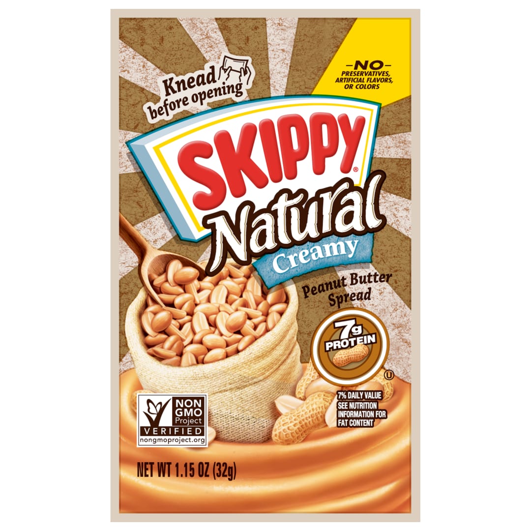 SKIPPY Natural Creamy Peanut Butter Individual Squeeze Packs 1.15 Ounce