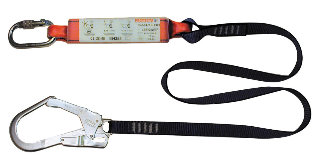 3M™ Protecta® Sanchoc™ Shock-Absorbing Lanyard, Web, Single Leg, 2 m, AE5220WAF