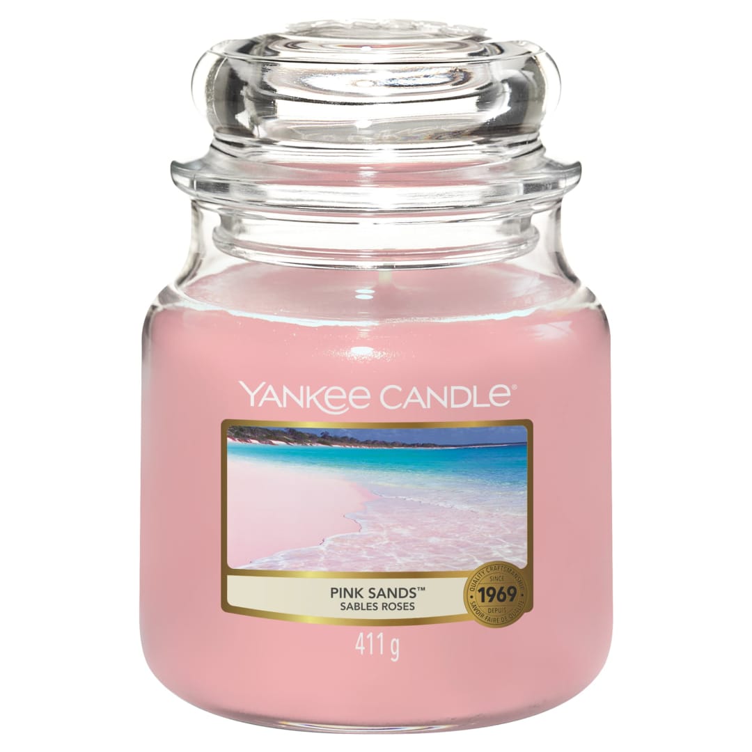 Yankee Candle® Scented Candle | Pink Sands Medium Jar Candle| Long Burning Candles: up to 75 Hours | Gifts for Women