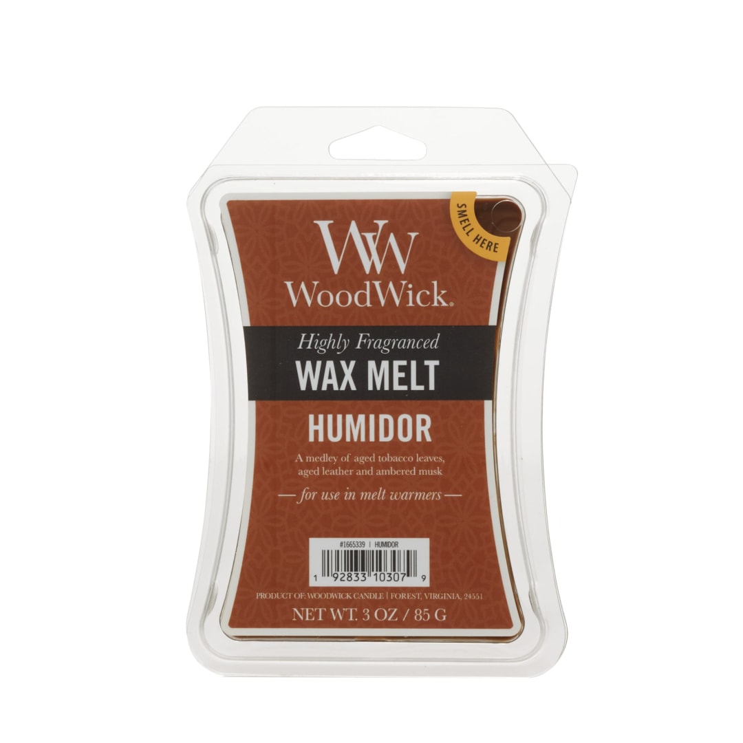 Woodwick Wax Melts, Humidor, 1 Pack of 6, 3 oz