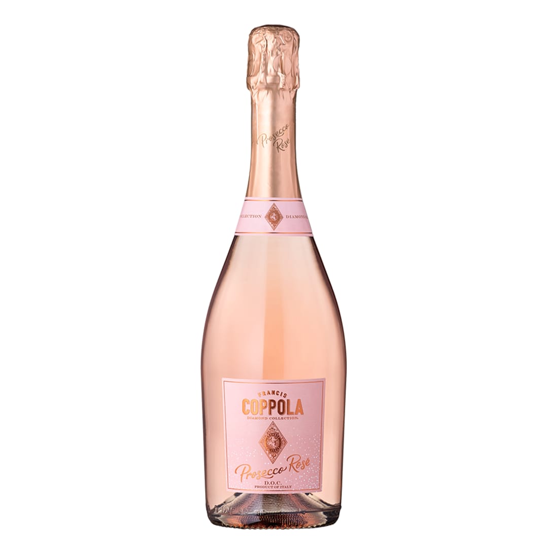 Francis Coppola Diamond Collection Prosecco Rose Sparkling Wine, Italy, 750mL Glass Bottle