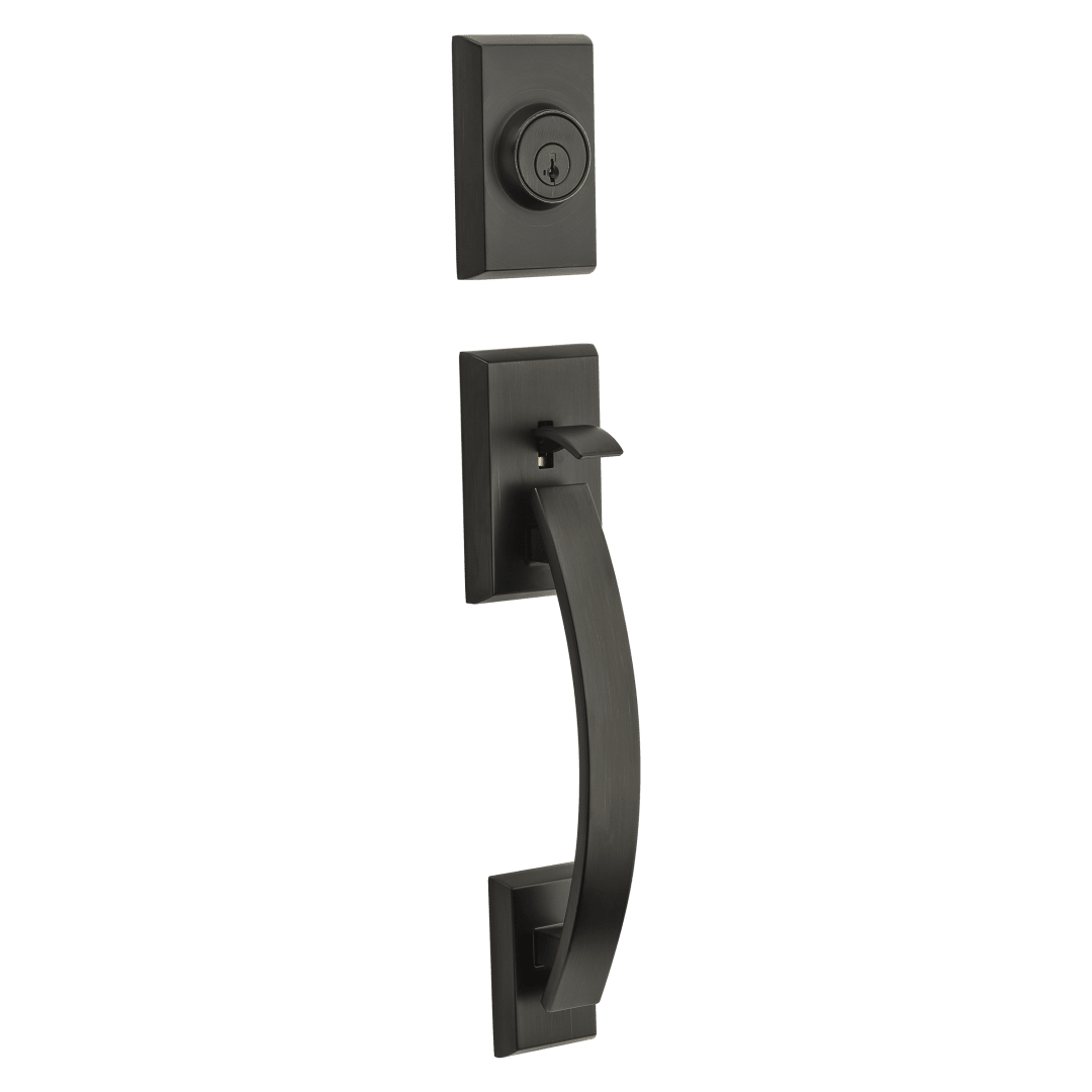 Tavaris Single Cylinder Exterior Only Handleset featuring SmartKey Security™ in Venetian Bronze