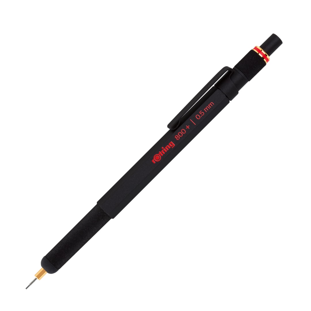 rOtring 800+ Mechanical Pencil and Touchscreen Stylus | 0.5 mm | Black Metal Barrel