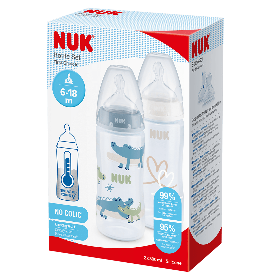 NUK FC+ TWIN SET 300ML PP 6-18M ASSORTED
