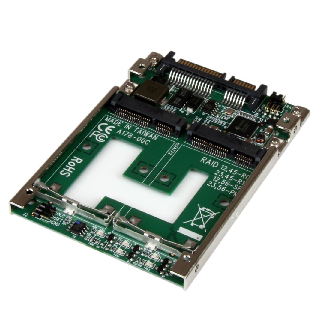 SATA to Dual mSATA RAID Adapter w 2 5in Bracket