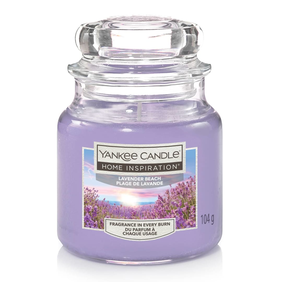Yankee Candle® Home Inspiration Scented Candle | Lavender Beach Small Jar Candle | Burn Time: Up to 30 Hours