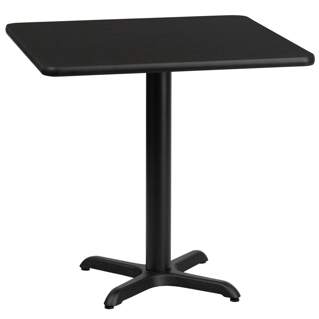 Stiles 30'' Square Black Laminate Table Top with 22'' x 22'' Table Height Base