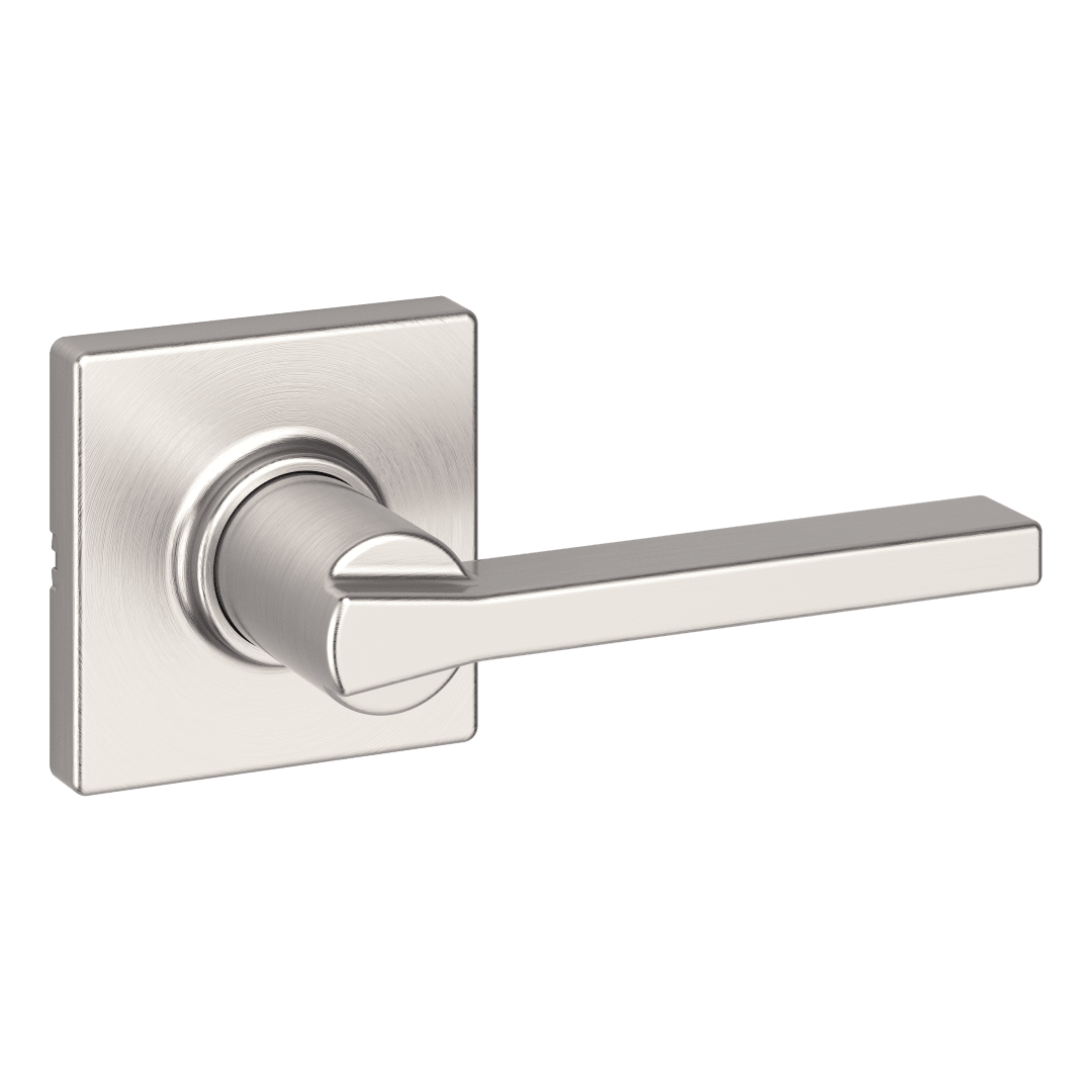 Casey Square Hall/Closet Lever in Satin Nickel