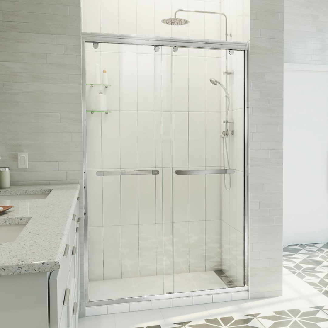 DreamLine Charisma-X 44 - 48 inch W x 76 inch H Semi-Frameless Bypass Shower Door in Chrome