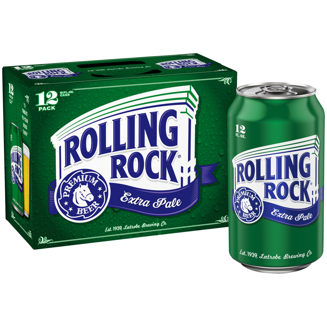 Rolling Rock Extra Pale Beer, 12 Pack 12 fl. oz. Cans, 4.6% ABV
