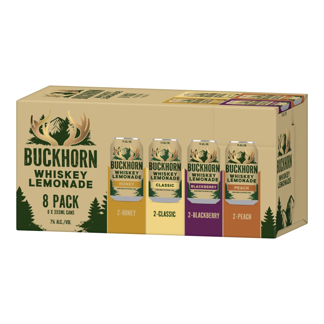 Buckhorn Assorted Whiskey Lemonade Cocktail 8 Pack 12fl oz Can 14 Proof