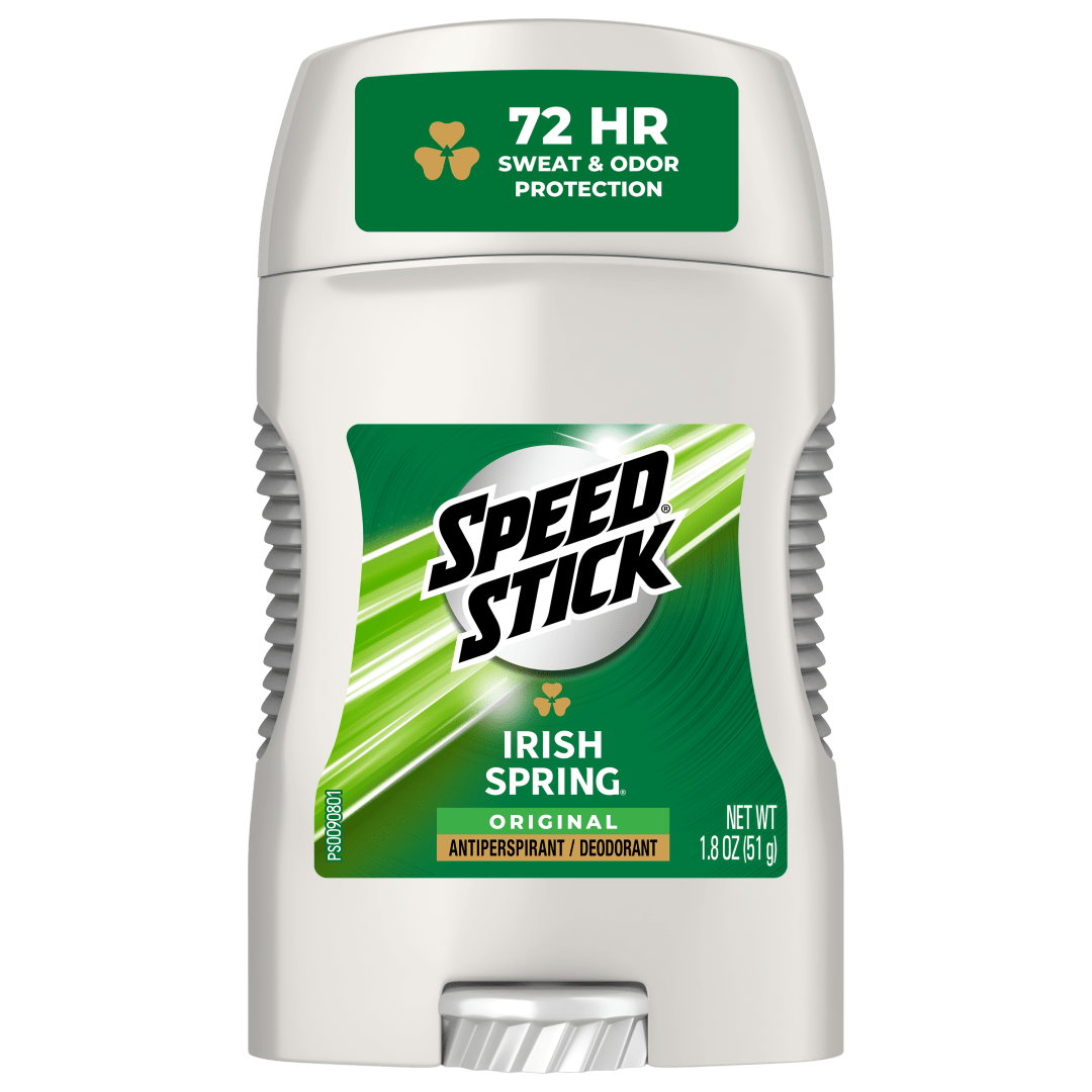 Speed Stick Antiperspirant Deodorant for Men, 72 HR Sweat & Odor Protection, Irish Spring Scent, 1.8 oz Stick