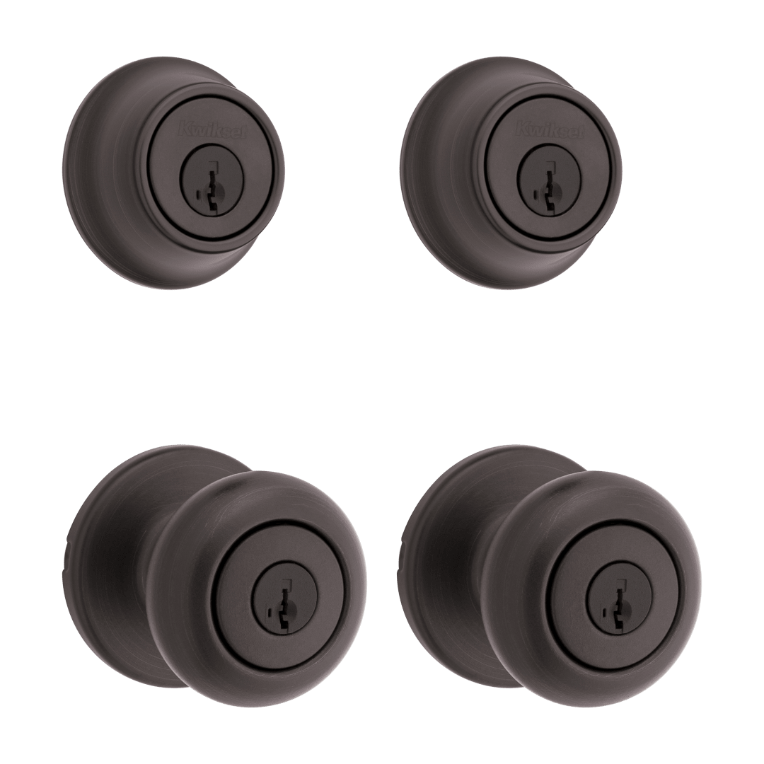 Cove Doorknob Combo Pack in Venetian Bronze featuring SmartKey Security