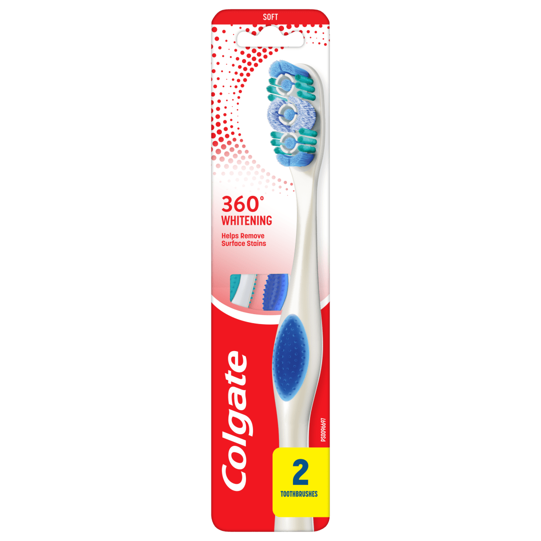 Colgate 360 Optic White soft Whitening Toothbrush,  for adults 2 pk