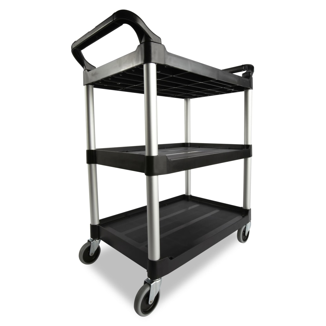 Service Cart with 4 In Swivel Casters,  Black