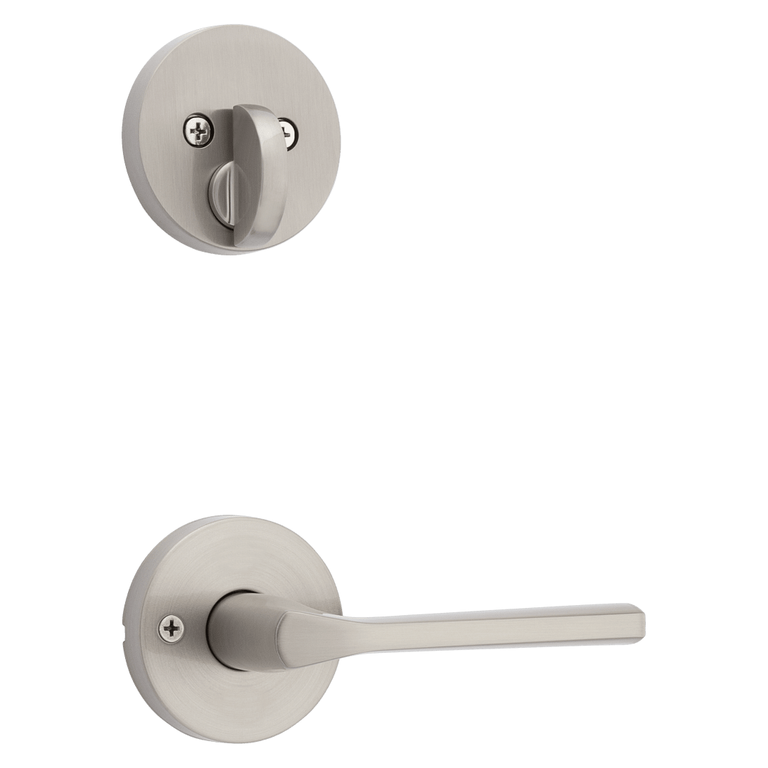 Lisbon Interior Pack with Interior Lever in Satin Nickel