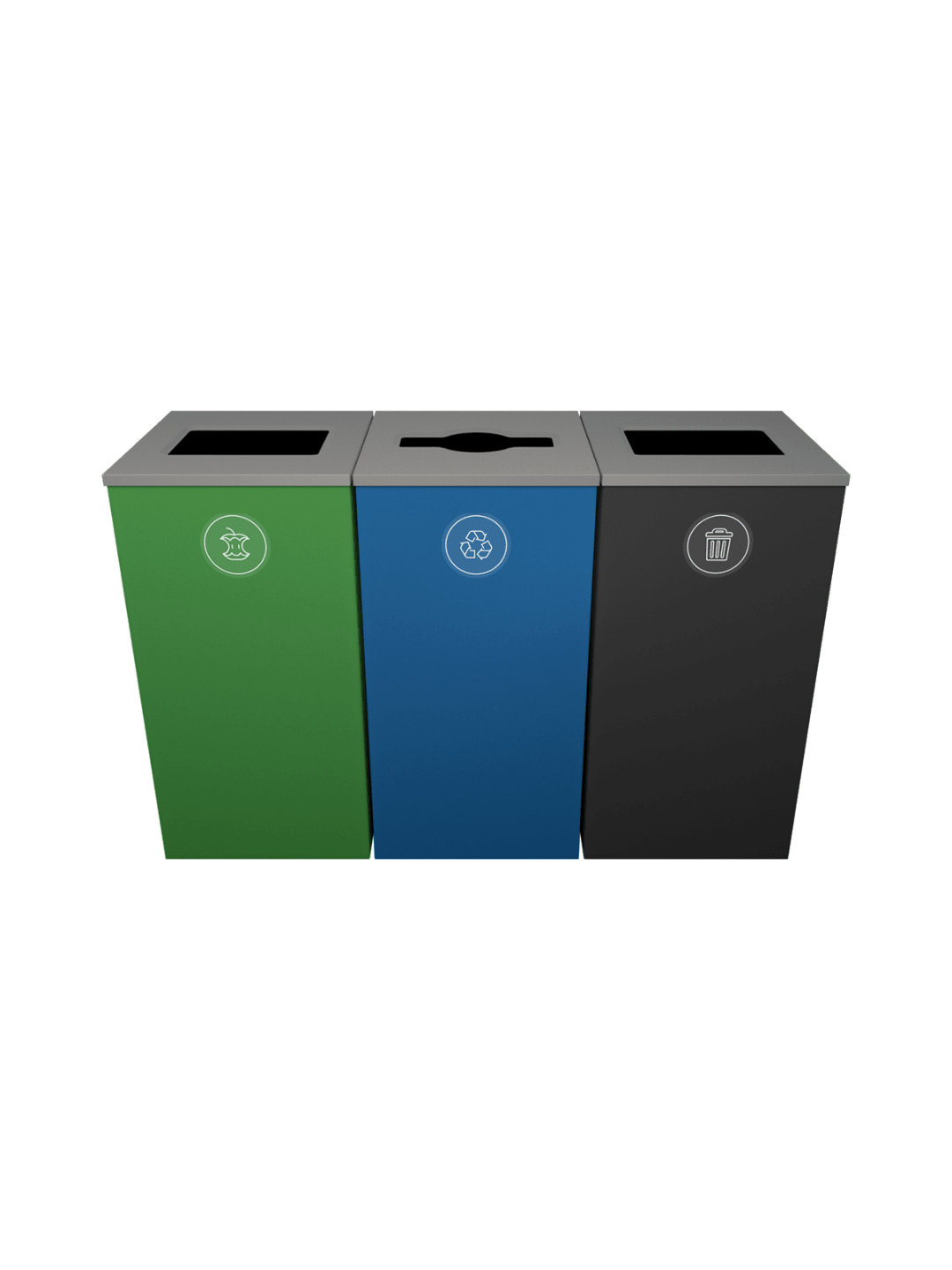  SPECTRUM - Triple - Cube - Organics-Mobius Loop-Waste - Full-Mixed-Full - Green-Blue-Black