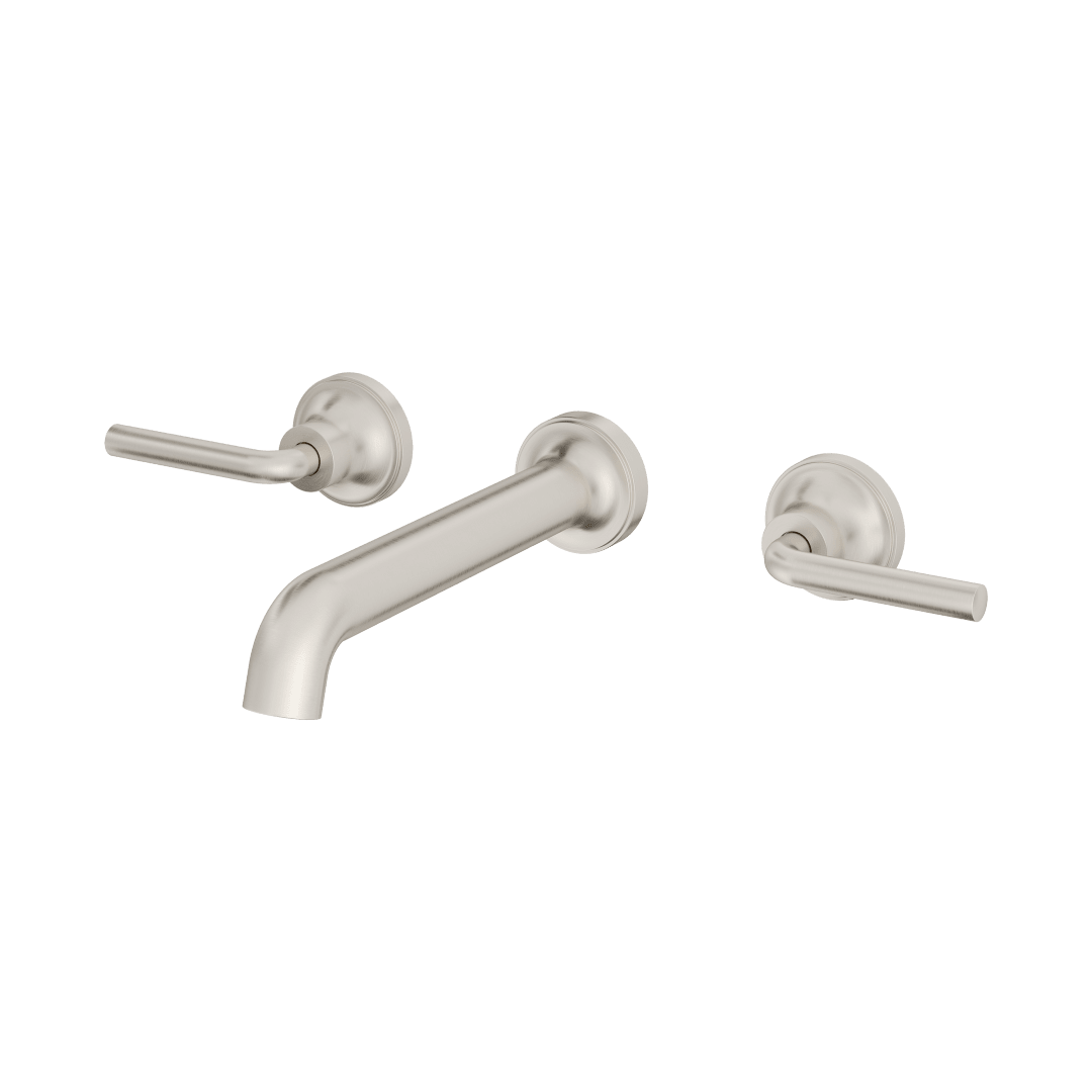 Tenet 2-Handle Wallmount Widespread Bathroom Faucet in Brushed Nickel