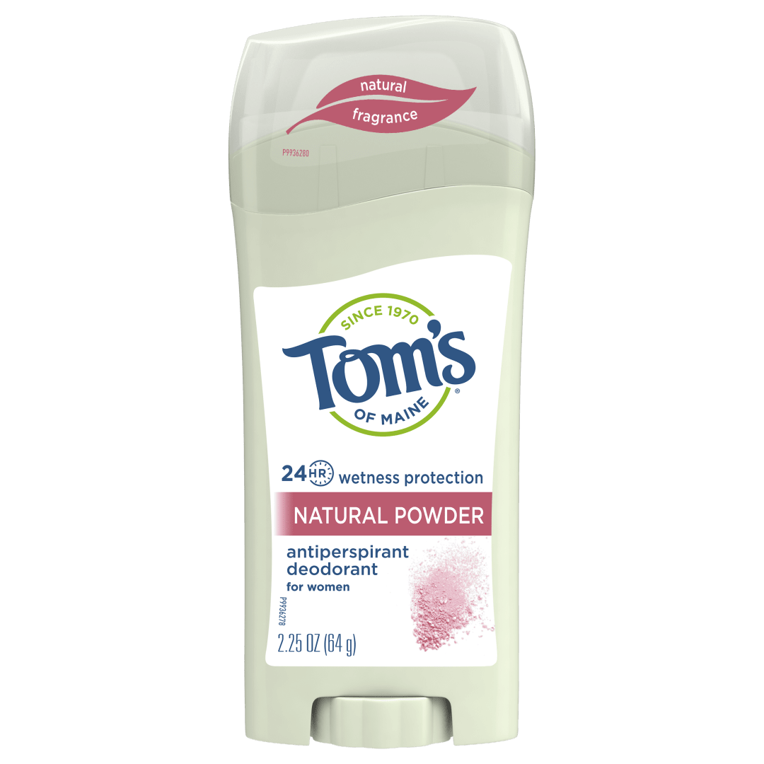 Tom's of Maine Antiperspirant Deodorant Stick for Women, Deodorant for Women, Deodorant, Natural Powder, 2.25 Ounce, 6-Pack