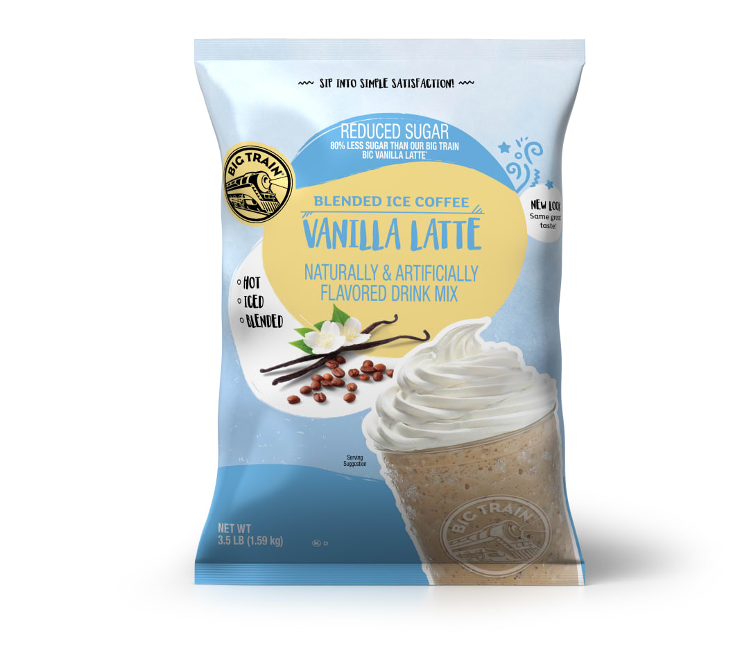 Big Train Vanilla Latte Blended Ice Coffee, No Sugar Added, 5 x 3.5 lb