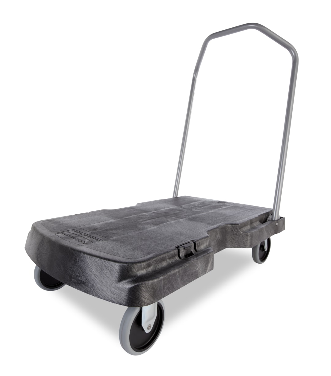 Triple Trolley with User Friendly Handle, Standard Duty with 5 In Casters, Black