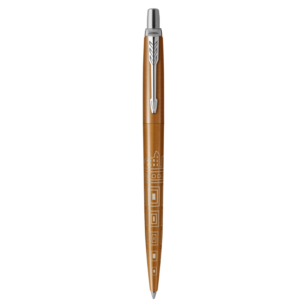 Parker Jotter Bolígrafo | Edición Especial | Rome Bronce con detalles cromados | Tinta Azul | Estuche de Regalo