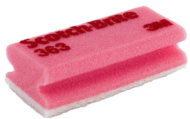 Scotch-Brite™ Schwamm 363, Pink/Weiß, 70 mm x 150 mm, 10/Packung
