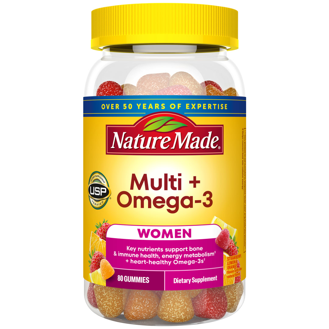 Nature Made Womens Gummy Multivitamins with Omega-3, Multivitamin for Women for Daily Nutritional Support, 80 Gummies, 40 Day Supply