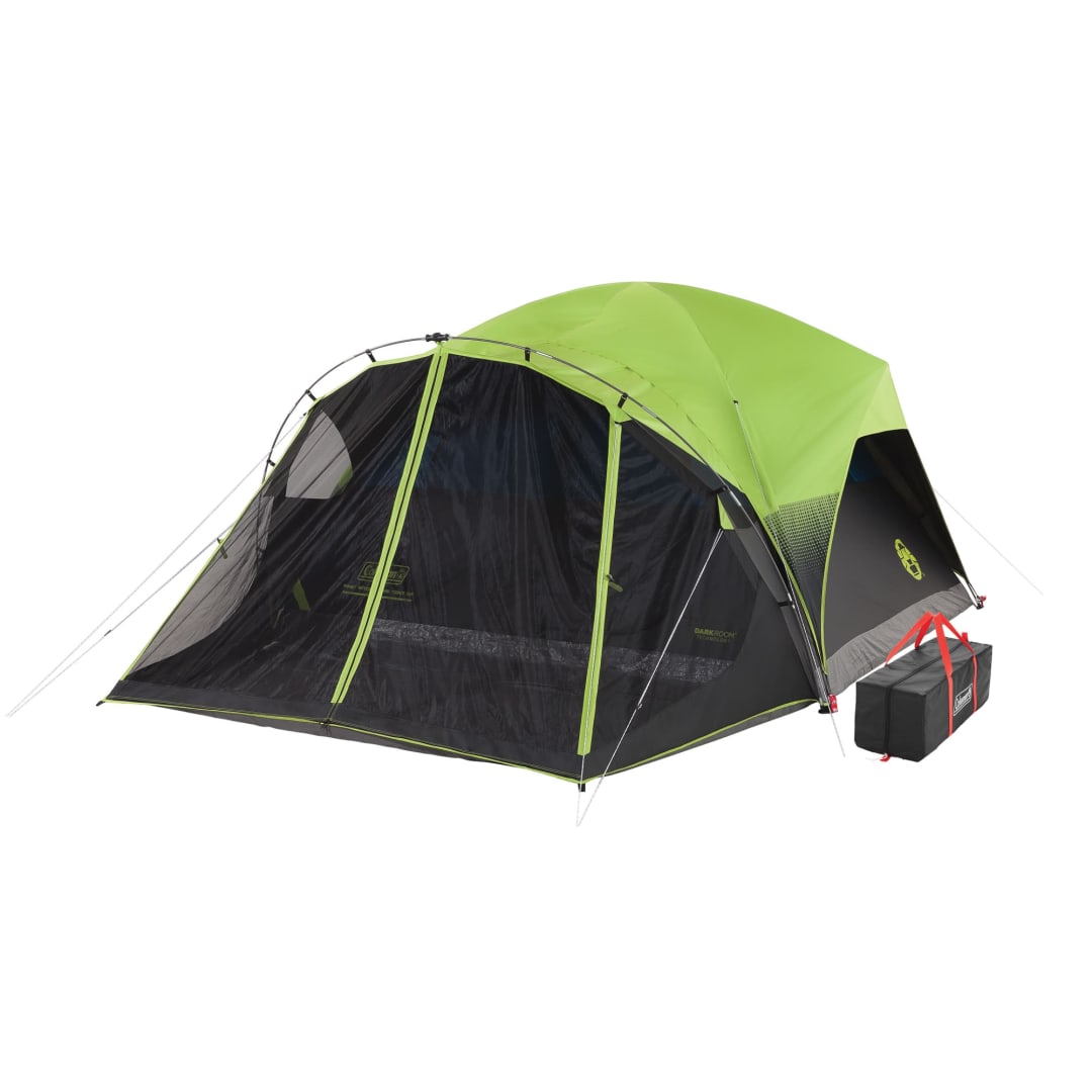 Coleman Carlsbad Dark Room Tent with Screened Porch, 4/6 Person Tent Blocks 90% of Sunlight to Keep Inside Cool, Weatherproof Shelter with Easy Setup, Made of PFAS-Free Materials