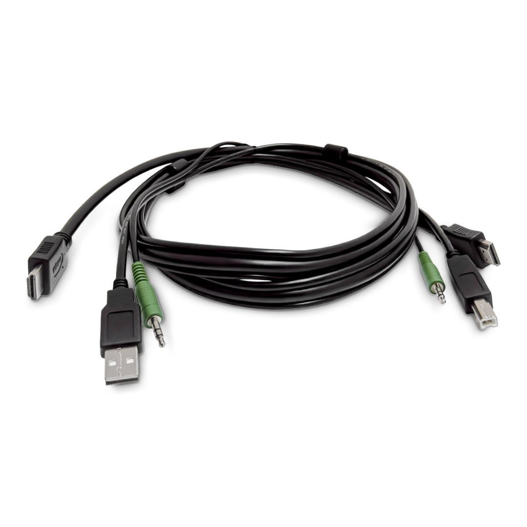 10 ft KVM USB HDMI Cable with Audio