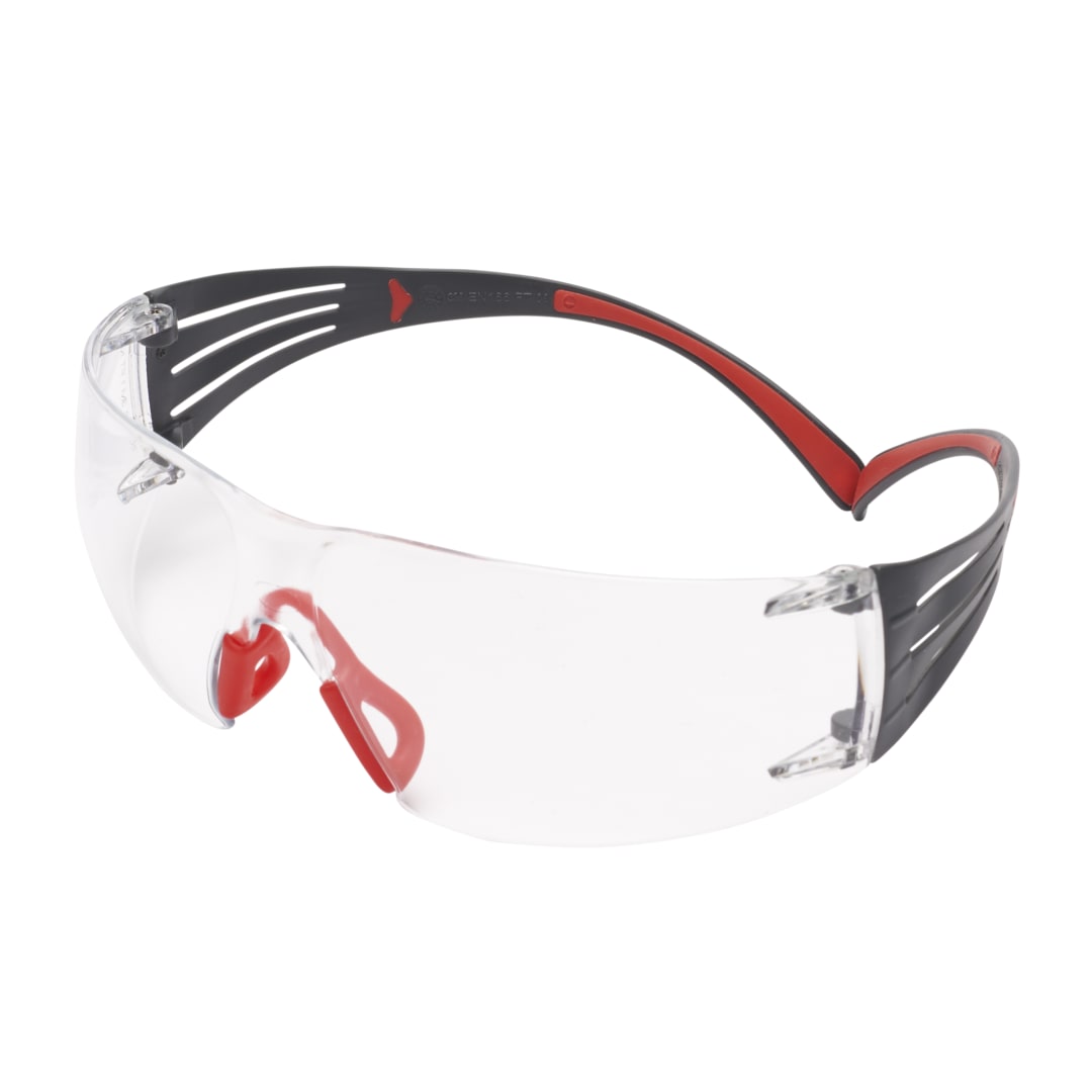 3M™ SecureFit™ 400 İş Güvenliği Gözlükleri, Kırmızı/Gri çerçeve, Scotchgard™ Buğu Önleyici / Çizilmeye Dayanıklı Kaplama (K ve N), Şeffaf Lens, SF401SGAF-RED-EU