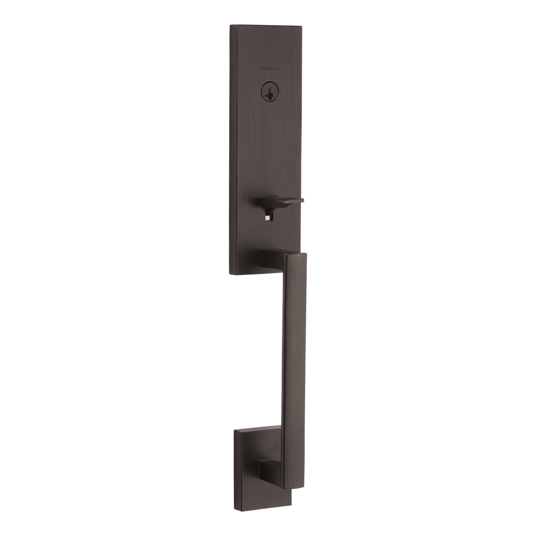 Vancouver Single Cylinder Low Profile Exterior Only Handleset featuring SmartKey Security™ in Venetian Bronze