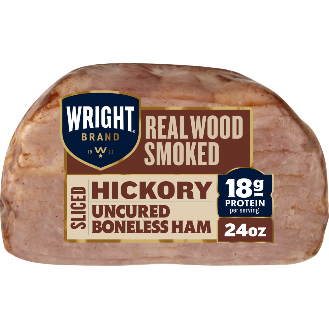Wright Brand Fully Cooked Hickory Smoked Uncured Boneless Ham, 24 oz