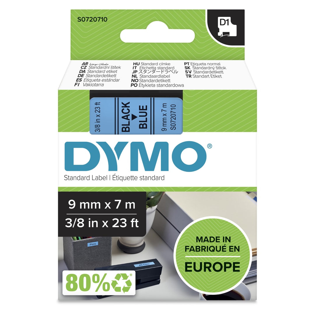 DY D1 9MMX7M BLK/BLU TAPE EU/ANZ