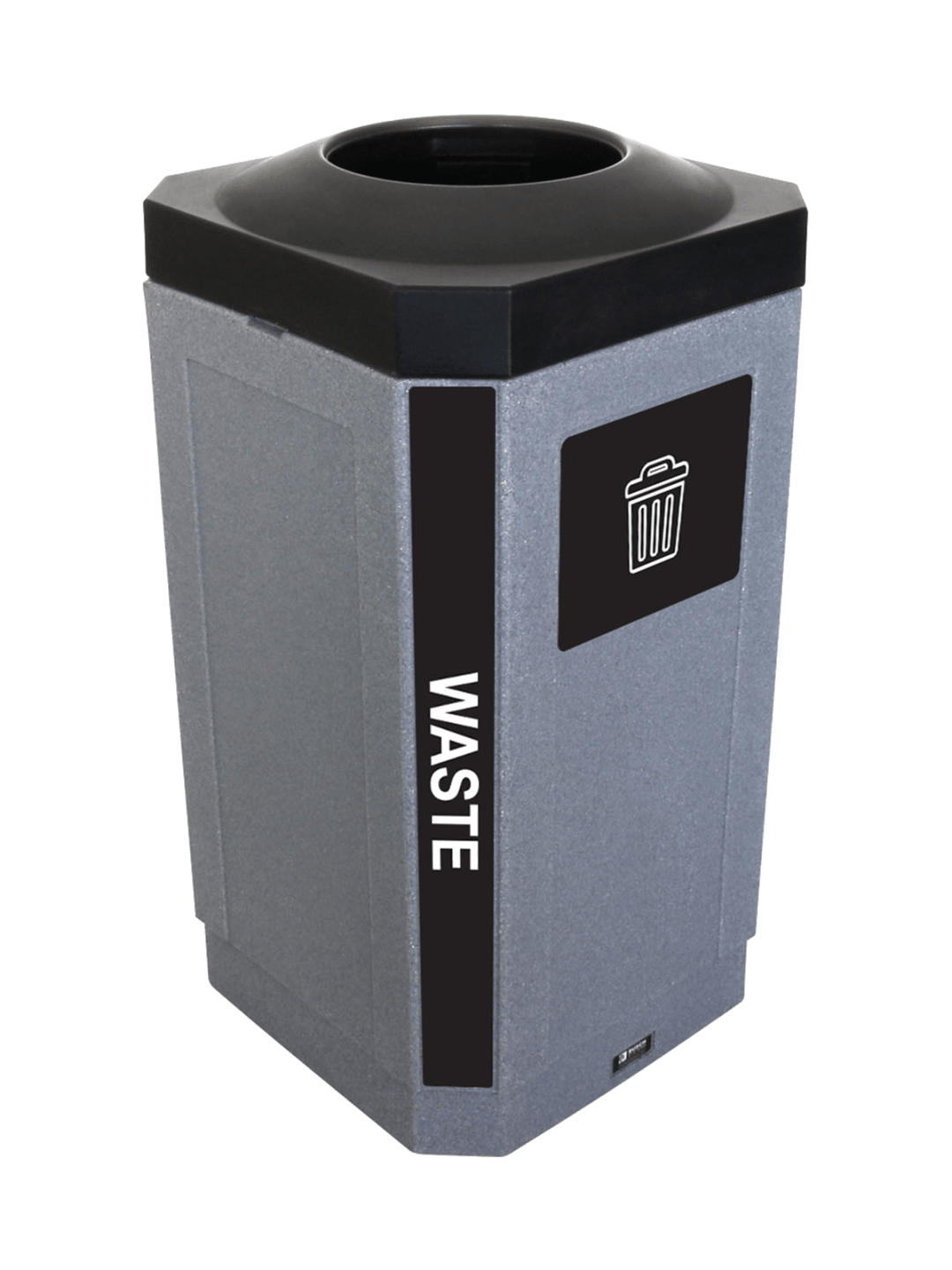 OCTO - Single - Kit - Indoor - Waste - Full - Greystone-Black