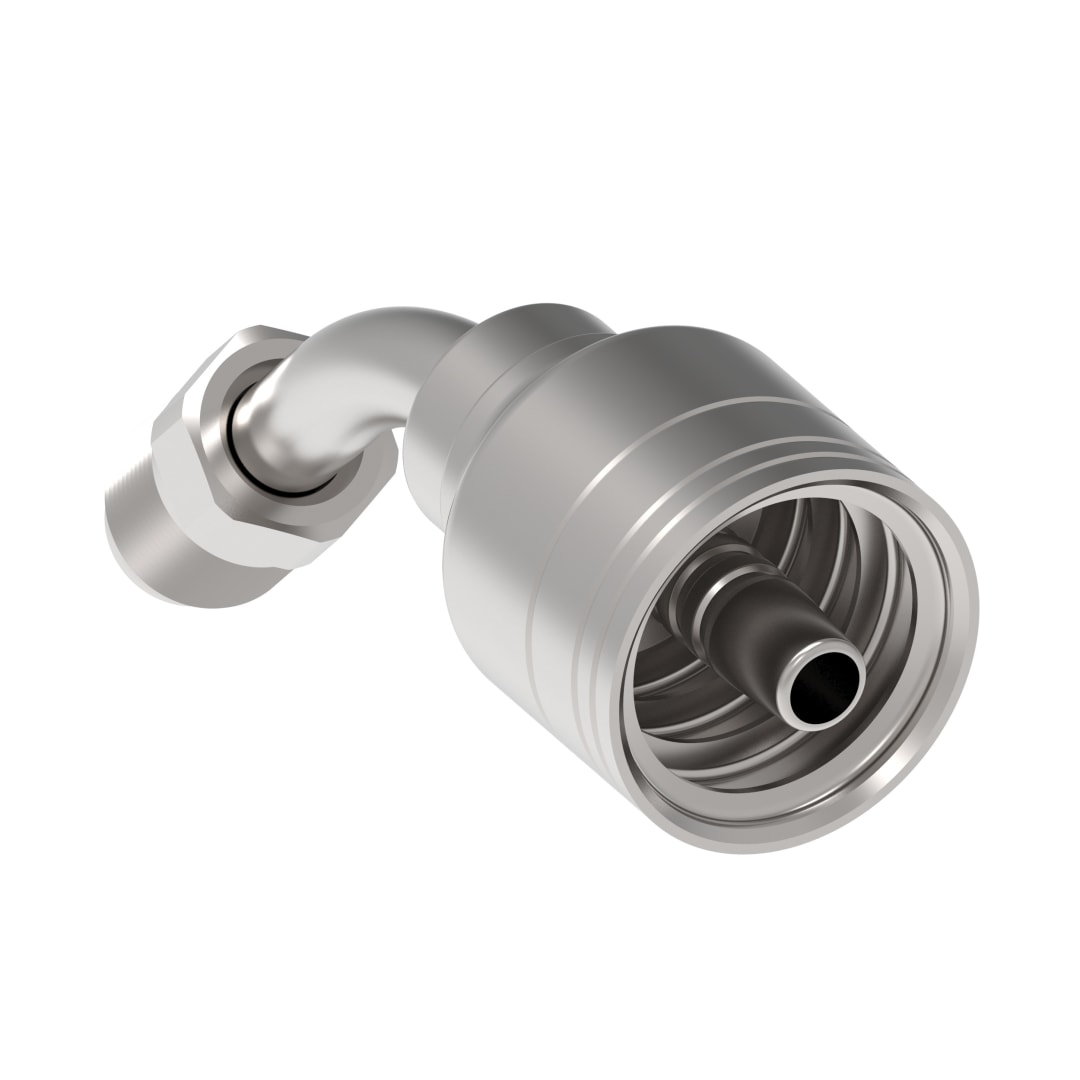 1/4 MALE INV FLR 45D X 1/4 HYD HOSE FITG