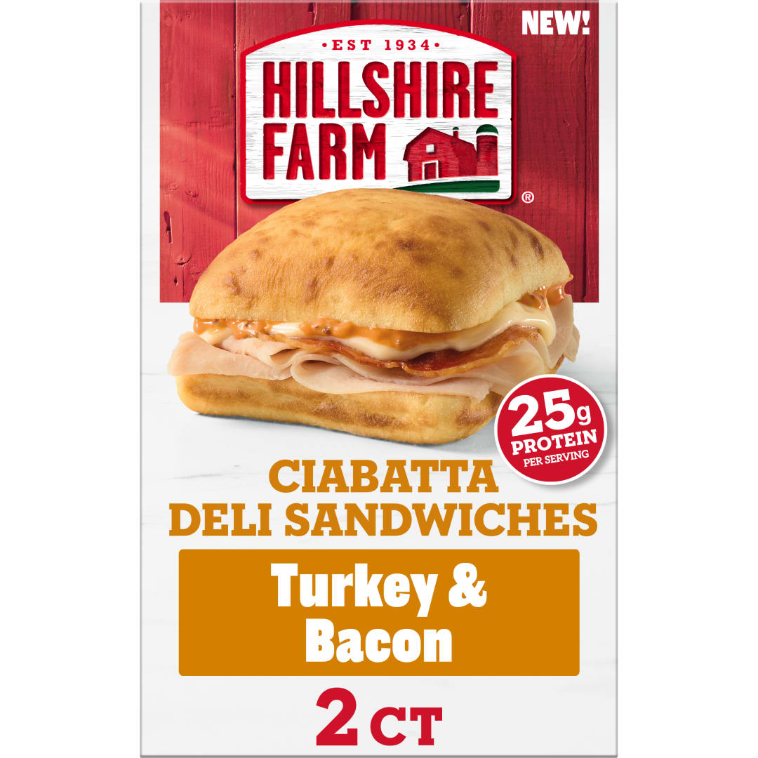 Hillshire Farm Turkey & Bacon Ciabatta Deli Sandwiches, 2 ct