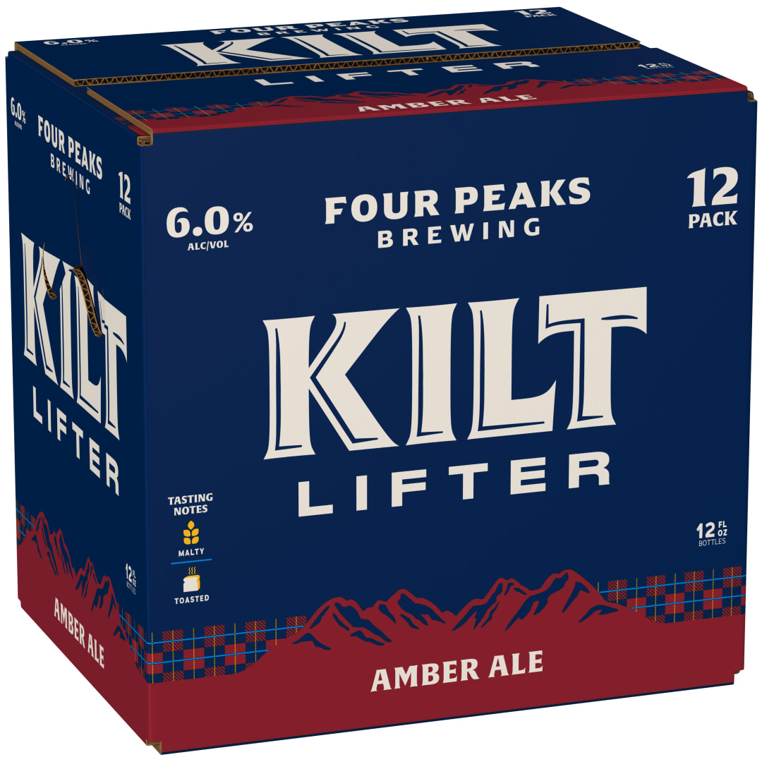 Four Peaks Kilt Lifter Scottish-Style Ale 12x12 oz Glass Bottle Snug CARRIER - C1NR Version