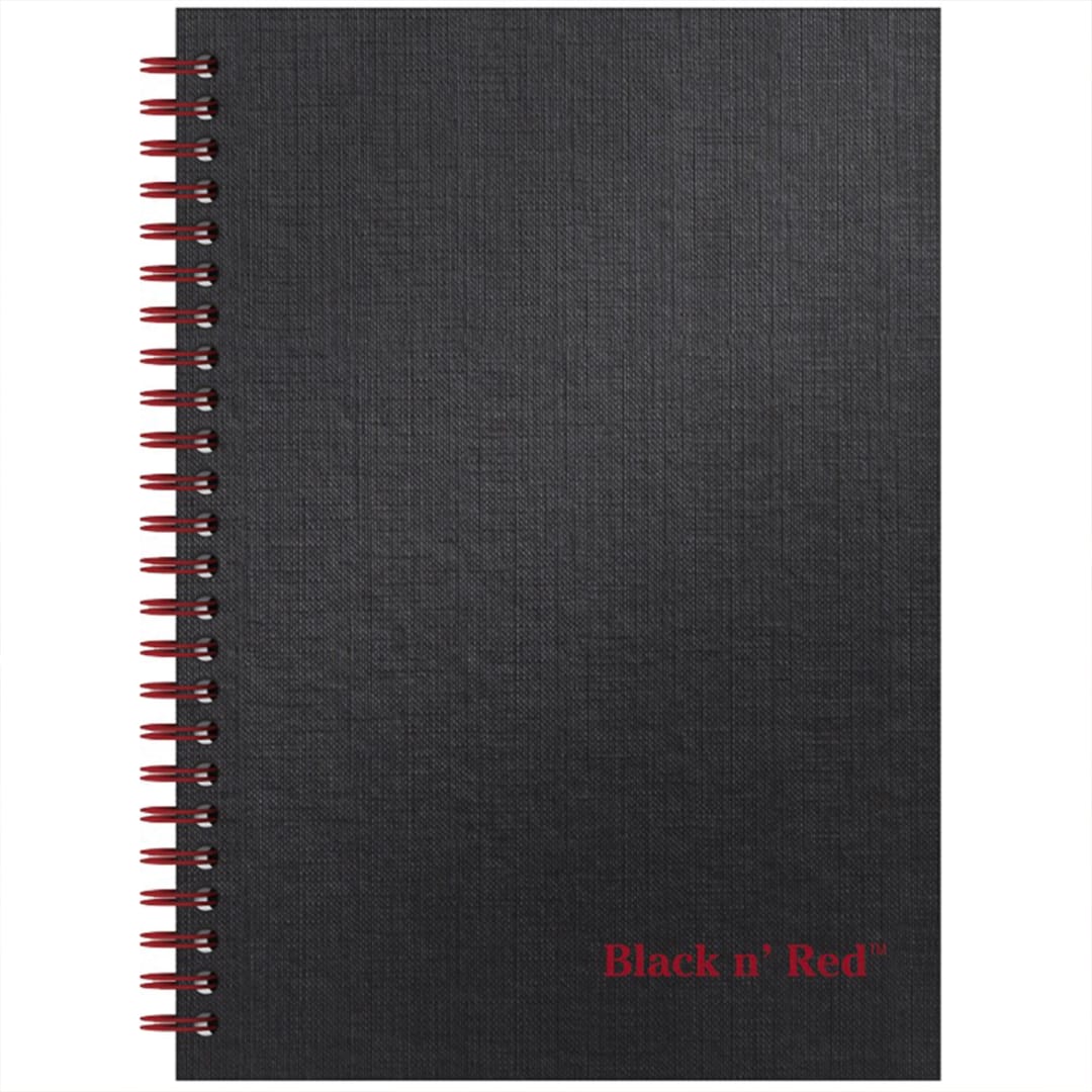 Black n' Red™ Hardcover Twin-Wire Business Notebook, 70 Sheets, 11 in x 8.5 in, Black
