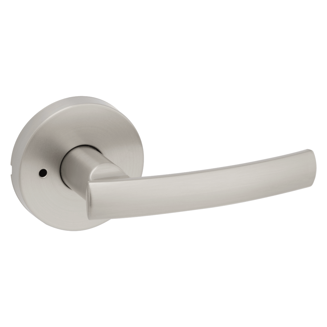 Sydney Bed/Bath Lever w/ Round Rose in Satin Nickel