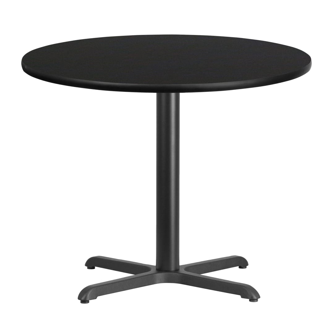 Stiles 36'' Round Black Laminate Table Top with 30'' x 30'' Table Height Base