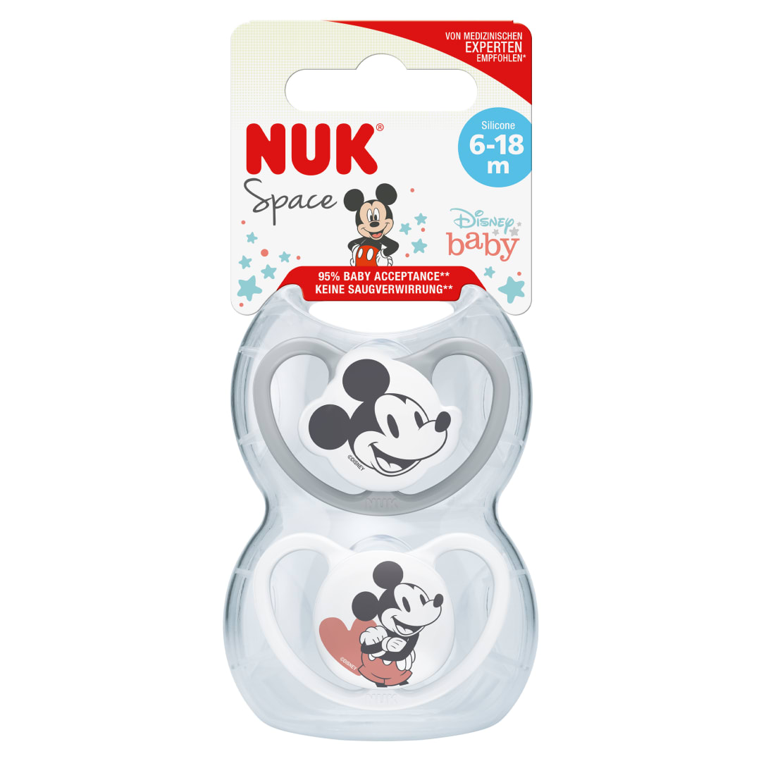 NUK  MICKEY SPACE SOOTHER 6-18M 2/BOX
