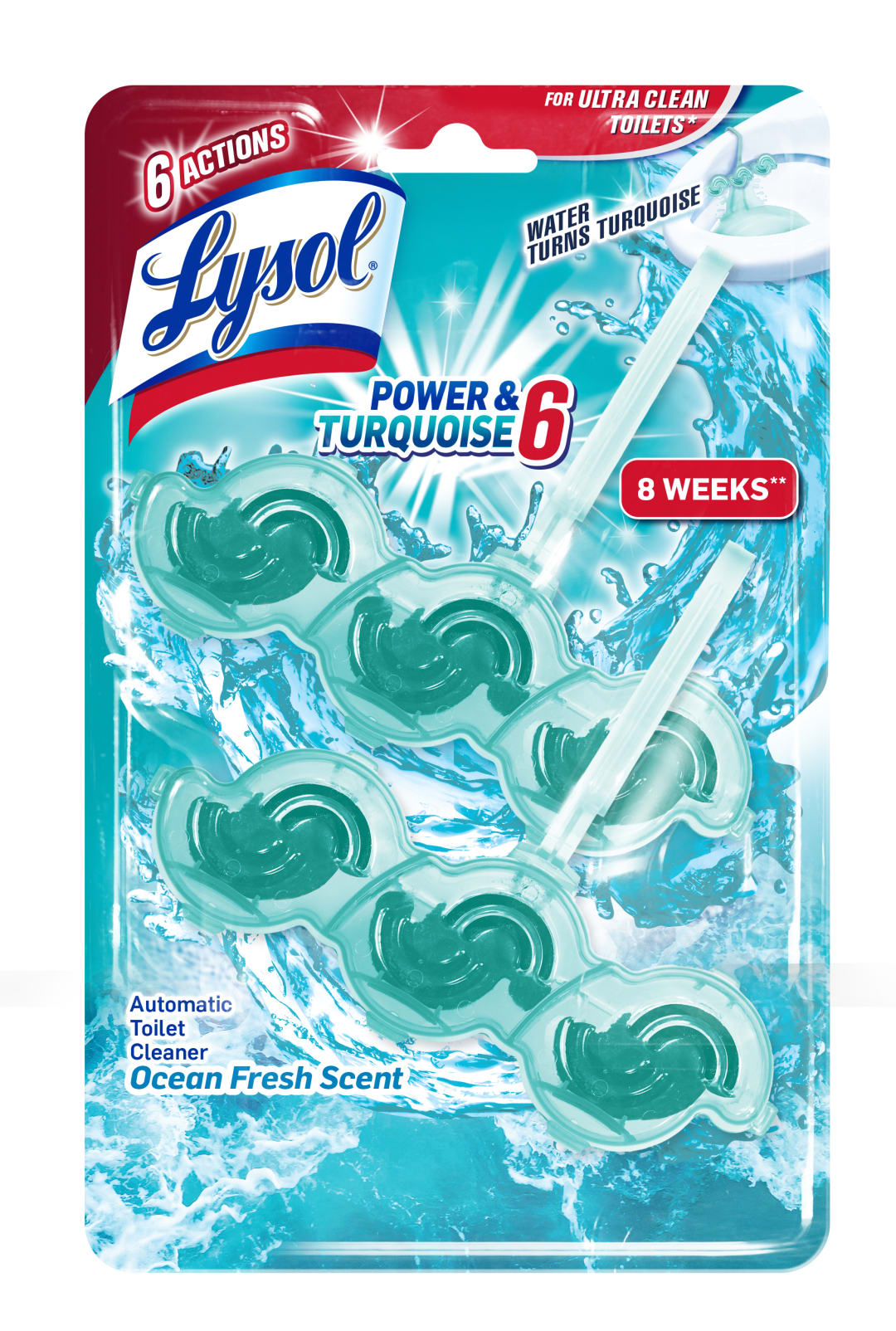 LYSOL® Automatic Toilet Bowl Cleaner - Power & Turquoise 6 Ocean Fresh 4/2 ct.