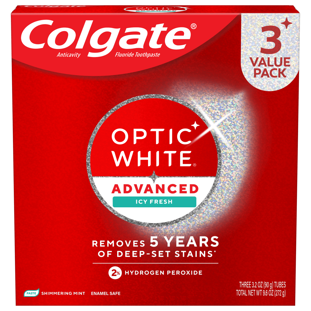 Colgate Optic White Advanced Hydrogen Peroxide Toothpaste Pack, Icy Fresh