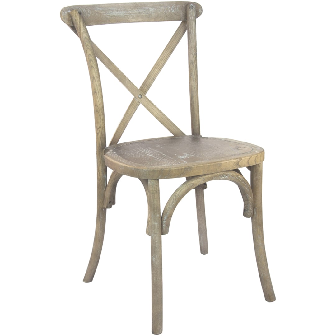 2-Pack Advantage Medium Hand Stained Natural Finish with White Woodgrain Accents X-Back Chair
