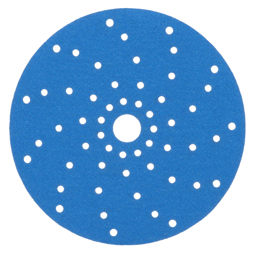 3M™ Hookit™ Disk Zımpara 325U, Mavi, 150 mm, Çok Delikli, 120, 51373