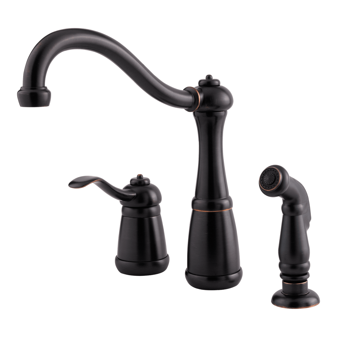 Marielle 1-Handle Kitchen Faucet with Side Spray in Tuscan Bronze
